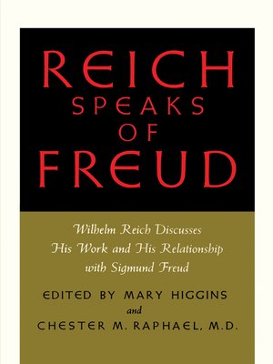 cover image of Reich Speaks of Freud